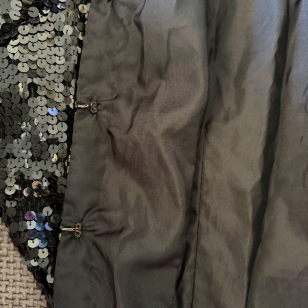 Floral Maximalist Sequin Beaded Jacket S Black Silk Vintage Stenay Whimsigoth - Picture 7 of 14